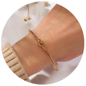 PULSEIRA/BRACELETE DOURADO DECORAÇÃO DE NÓ